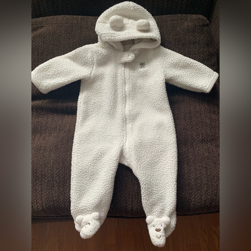 Size 6mth - Carters - Fleece Teddy Onesie